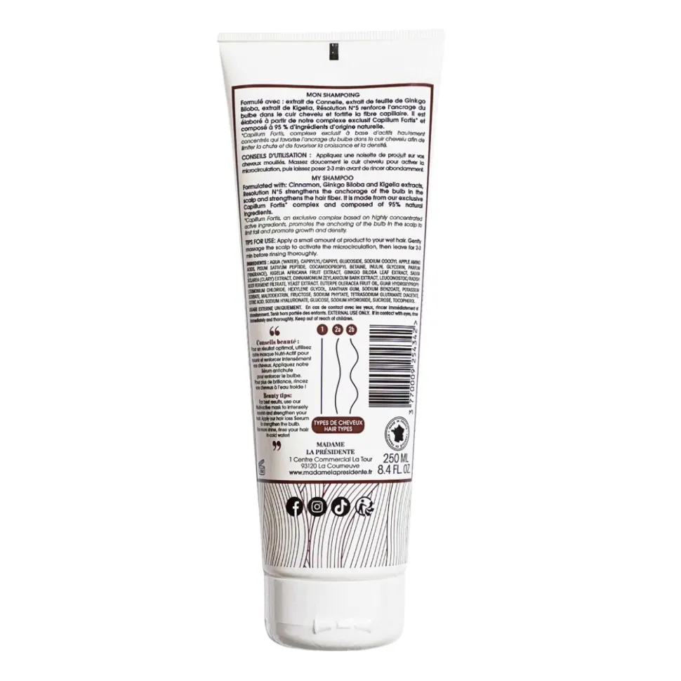 Madame La Présidente | RESOLUTION N°5 | Anti-Haarausfall-Shampoo für glattes und welliges Haar /250ml