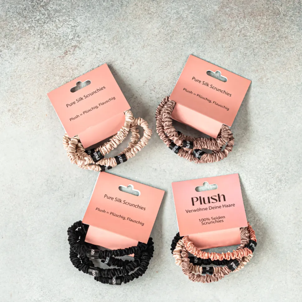 Plush | Kleine Seiden Scrunchies 4er Set