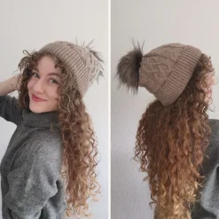 Plush | Satingefütterte Mütze mit abnehmbarem Bommel